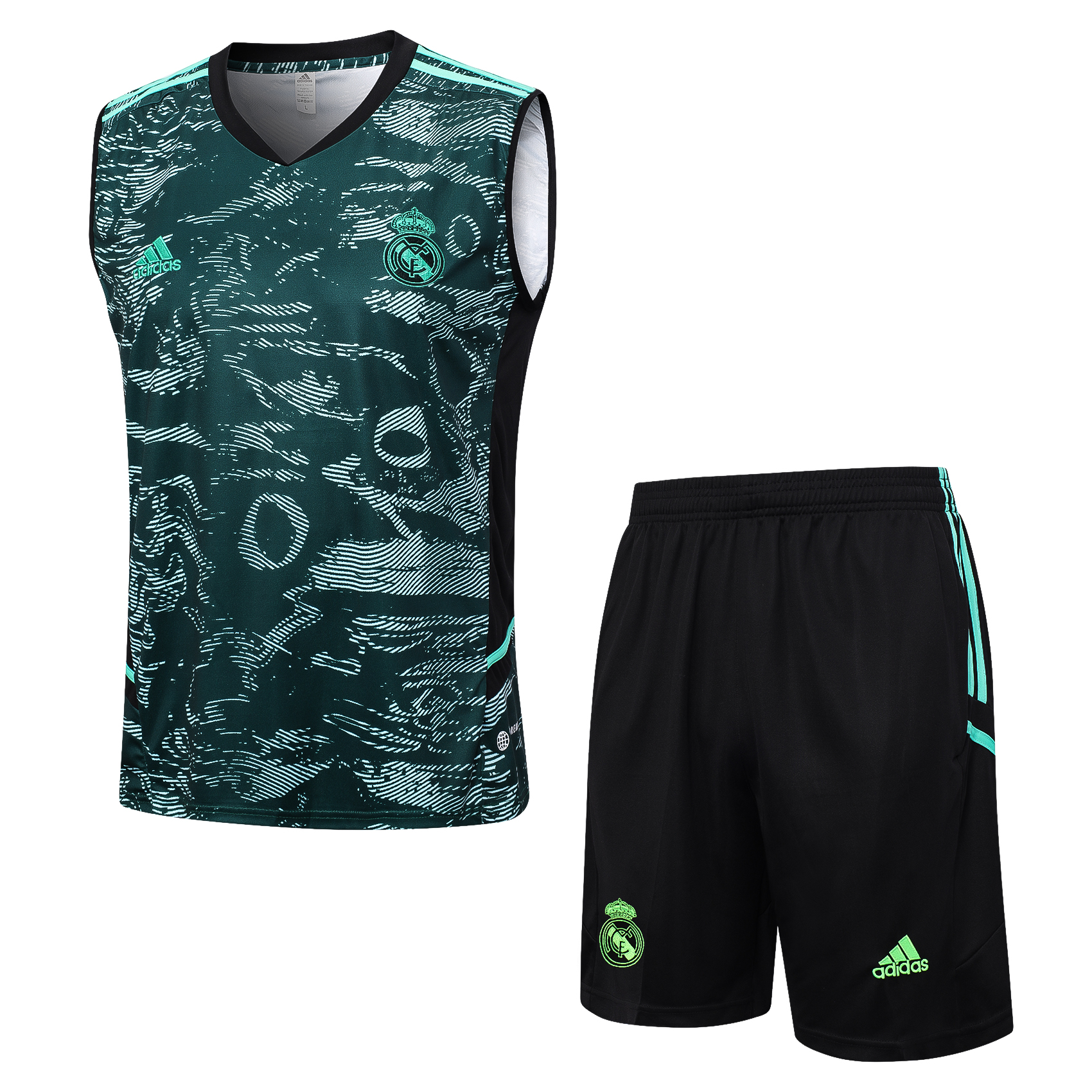 23-24 Real Madrid Green Training Vest Suit